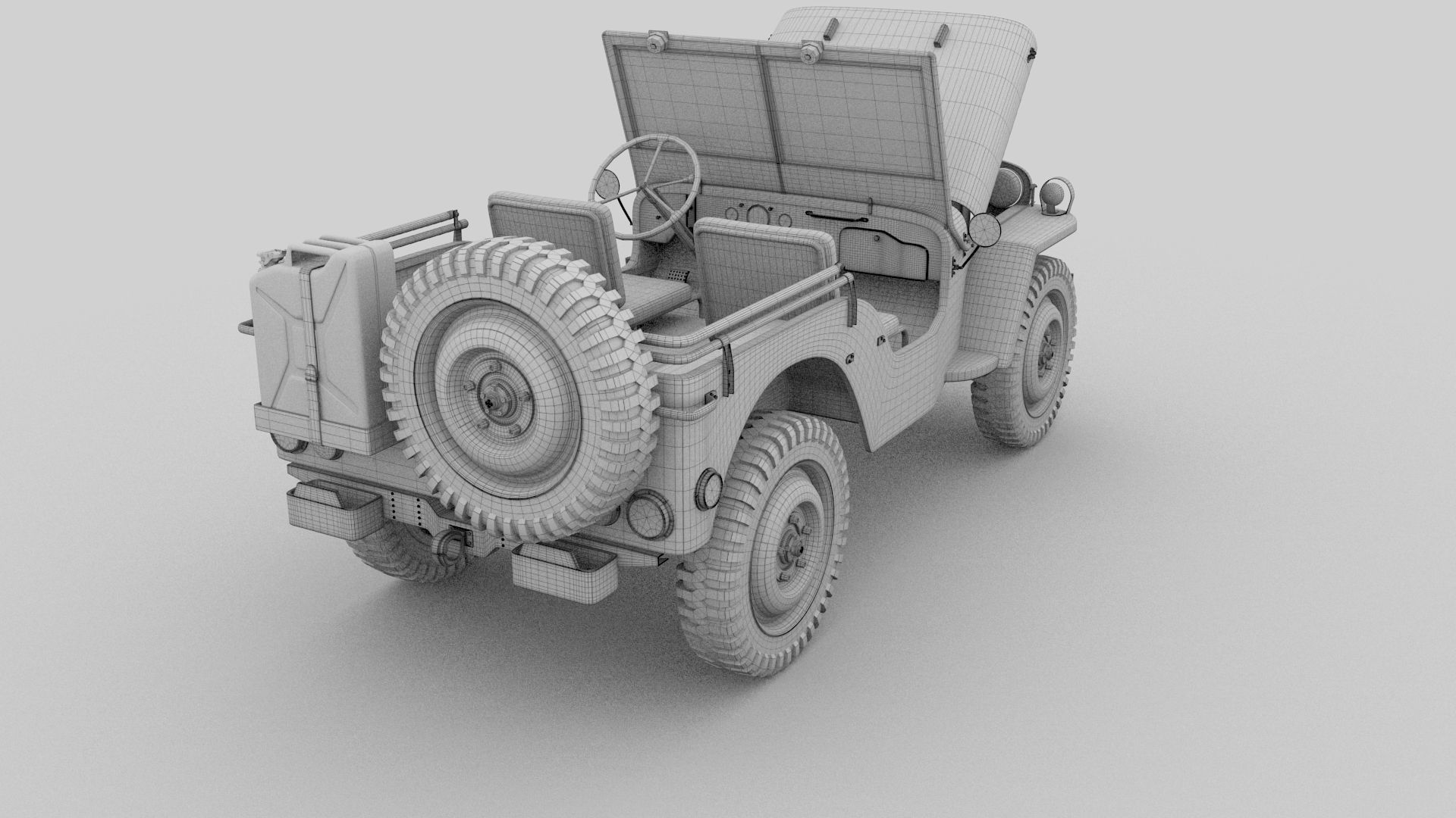 Full w chassis Jeep Willys MB Military Desert HDRI 3D model_48