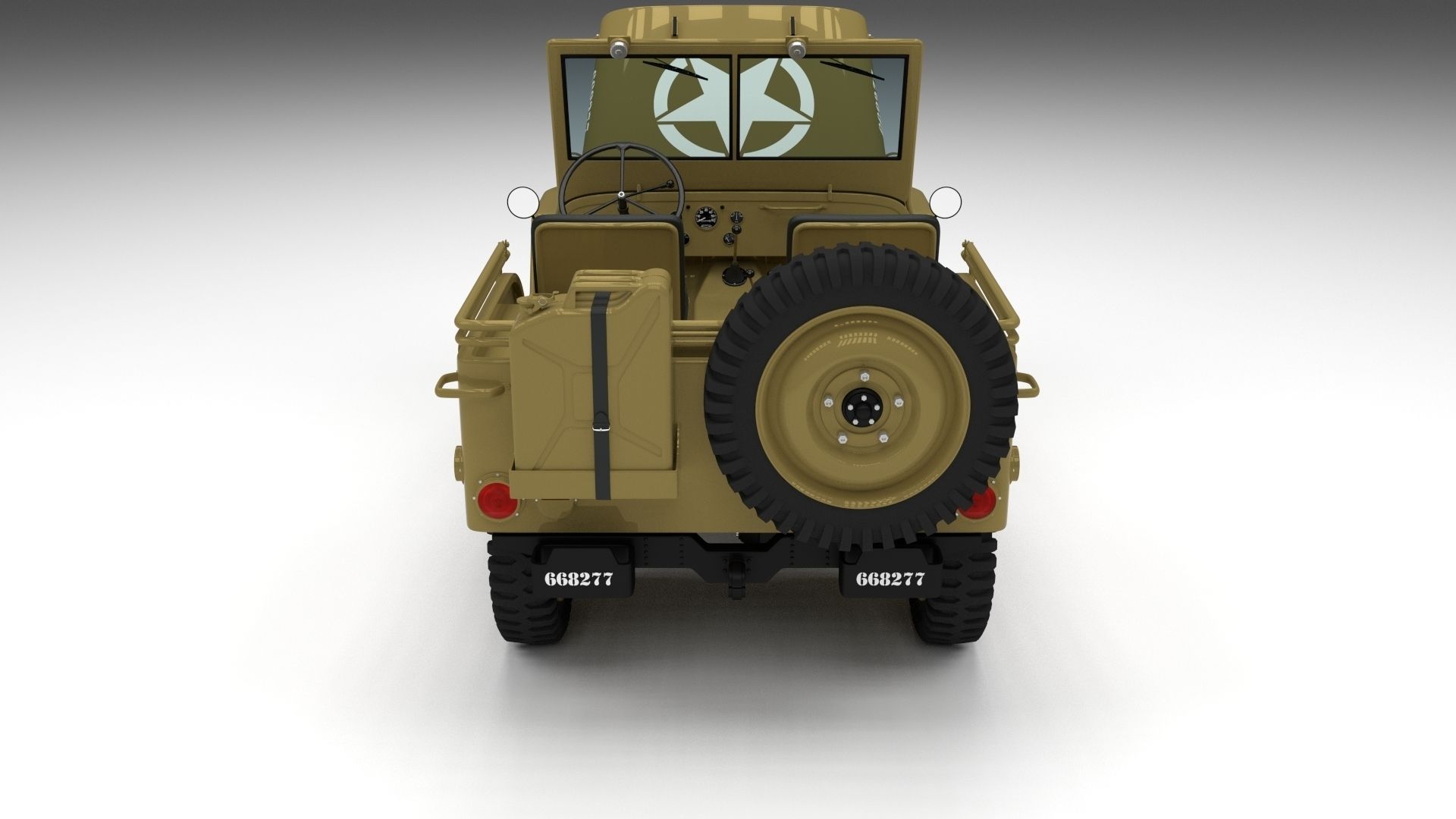 Full w chassis Jeep Willys MB Military Desert HDRI 3D model_8