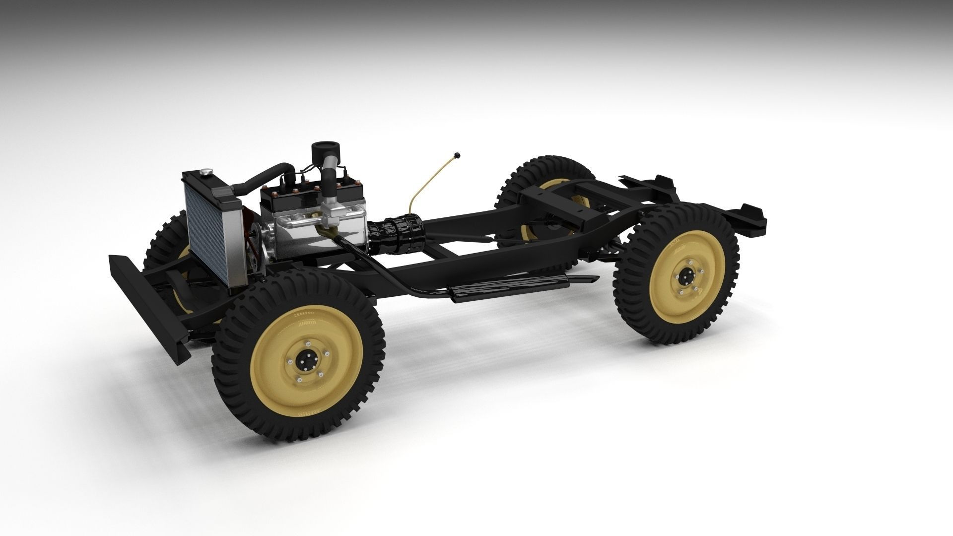 Full w chassis Jeep Willys MB Military Desert HDRI 3D model_35