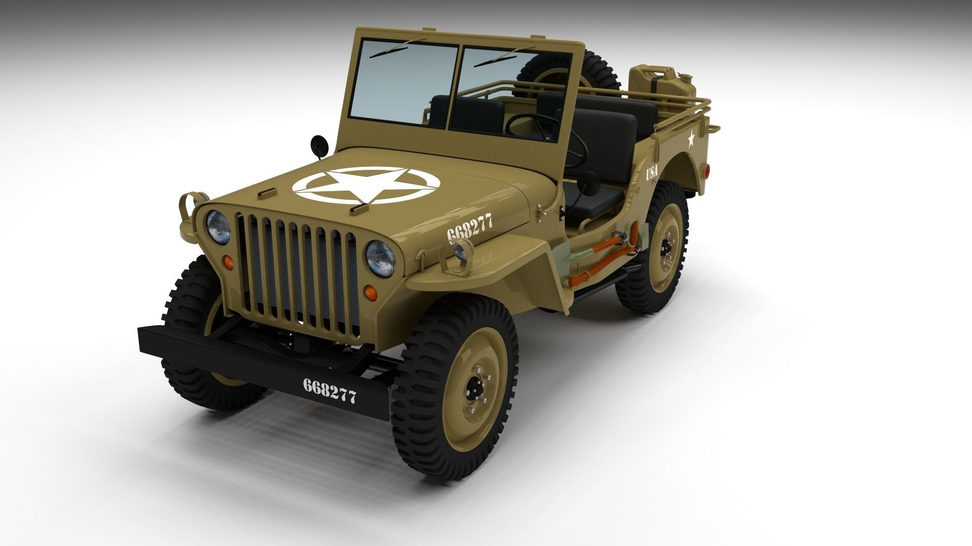 Full w chassis Jeep Willys MB Military Desert HDRI 3D model_32