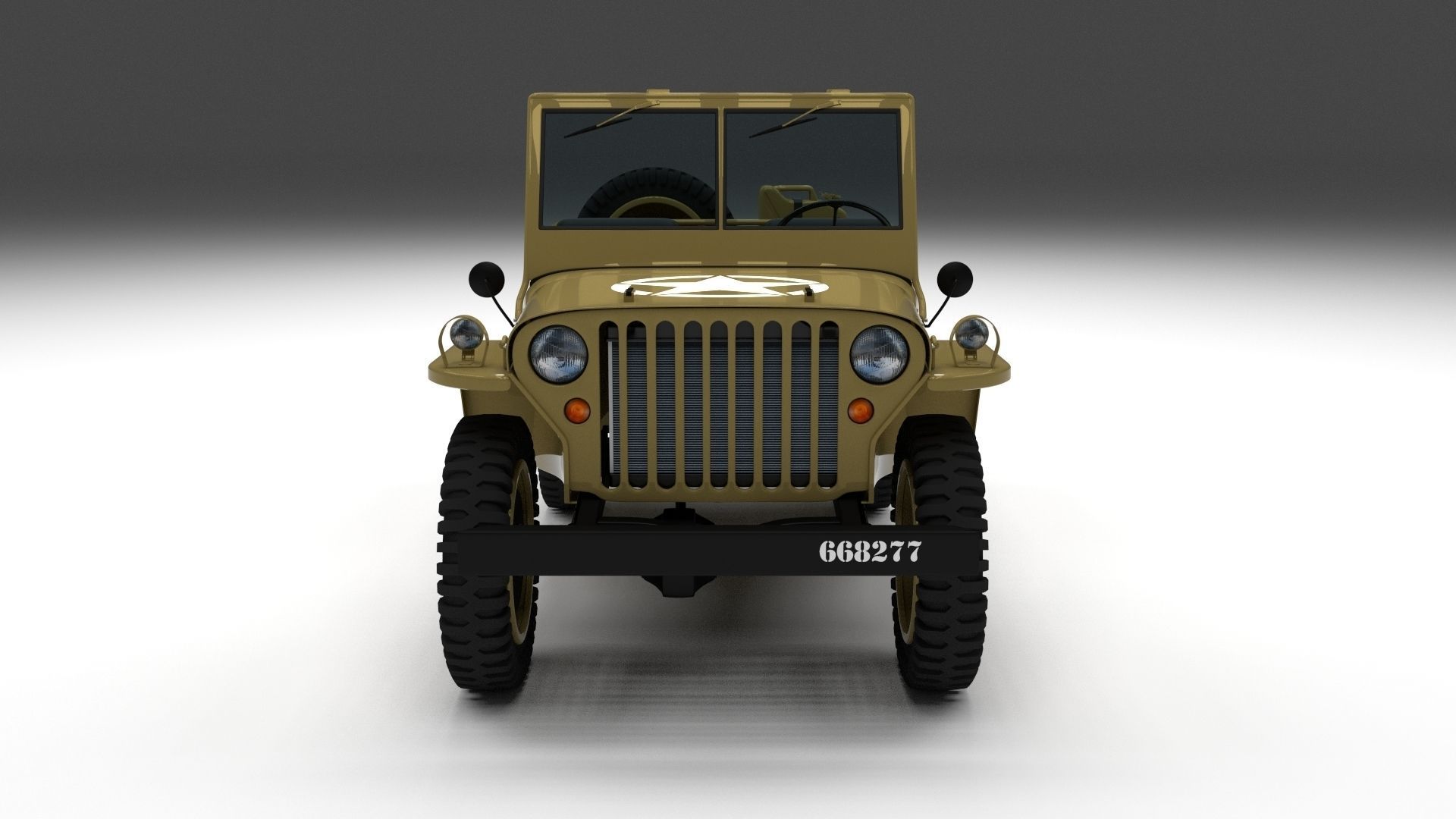 Full w chassis Jeep Willys MB Military Desert HDRI 3D model_77