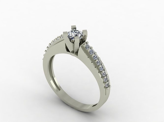 solitare style ring for engagment  3D print model