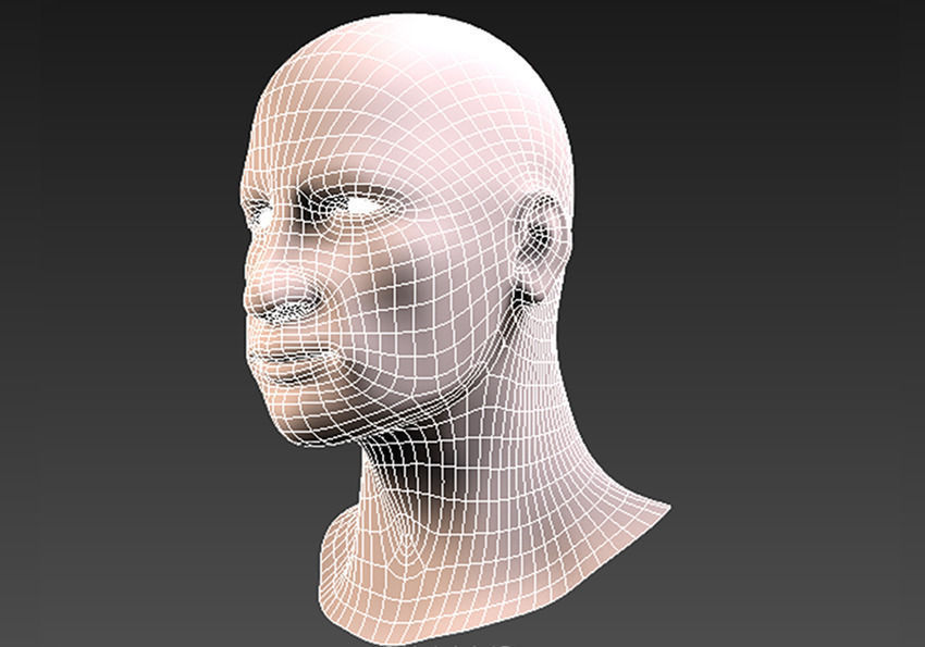 Realistic Head  Low-poly 3D model_7
