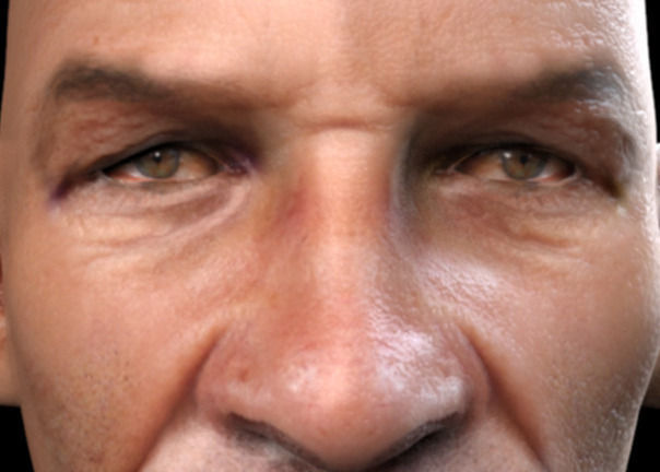 Realistic Head  Low-poly 3D model_5