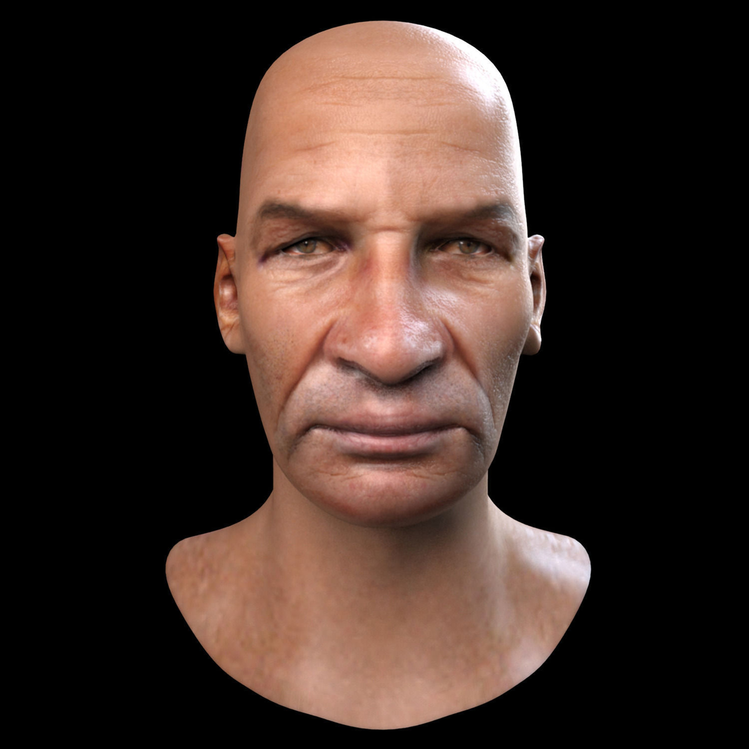 Realistic Head  Low-poly 3D model_2
