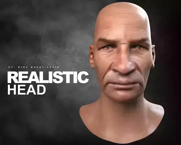 Realistic Head  Low-poly 3D model