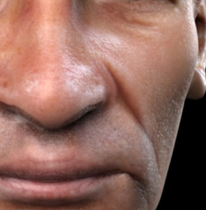 Realistic Head  Low-poly 3D model_3