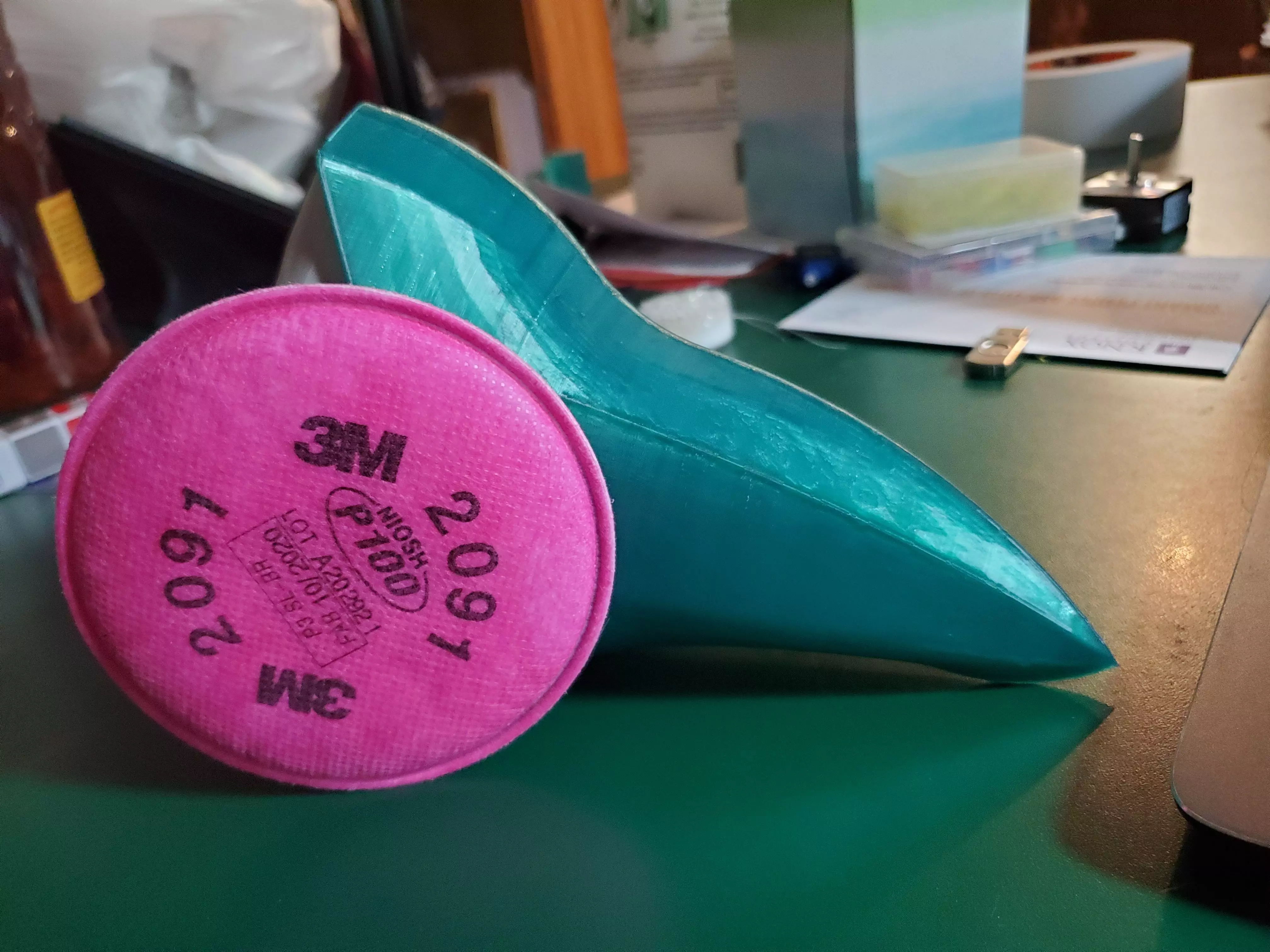 3M plague doctor mask attachment 3D print model_0