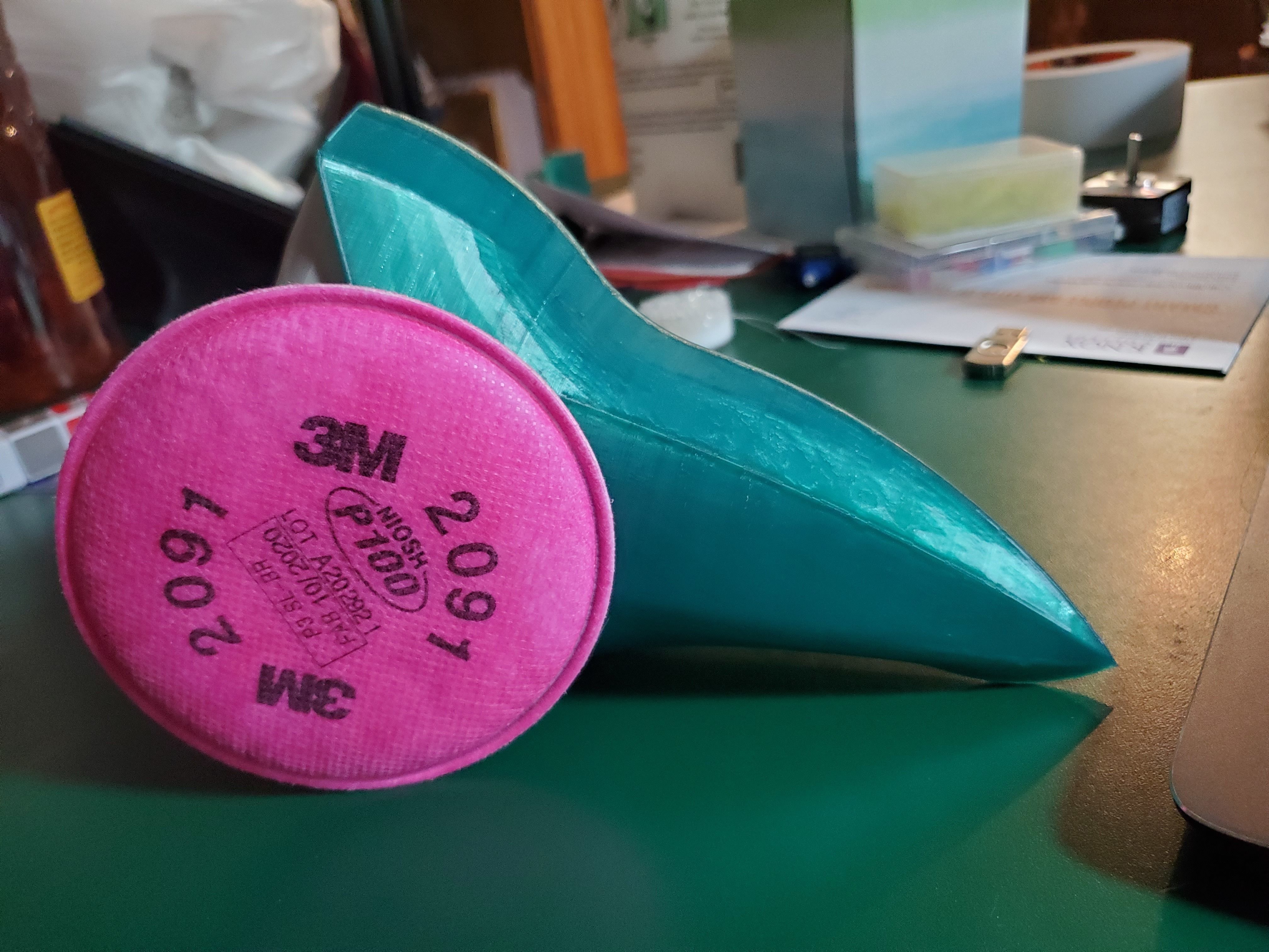 3M plague doctor mask attachment 3D print model_3