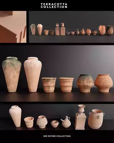 terracotta collection clay pots and urns