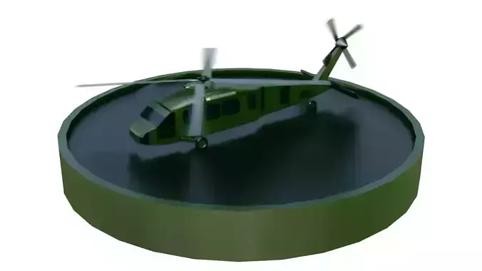 Low Poly Army Chopper or Helicopter