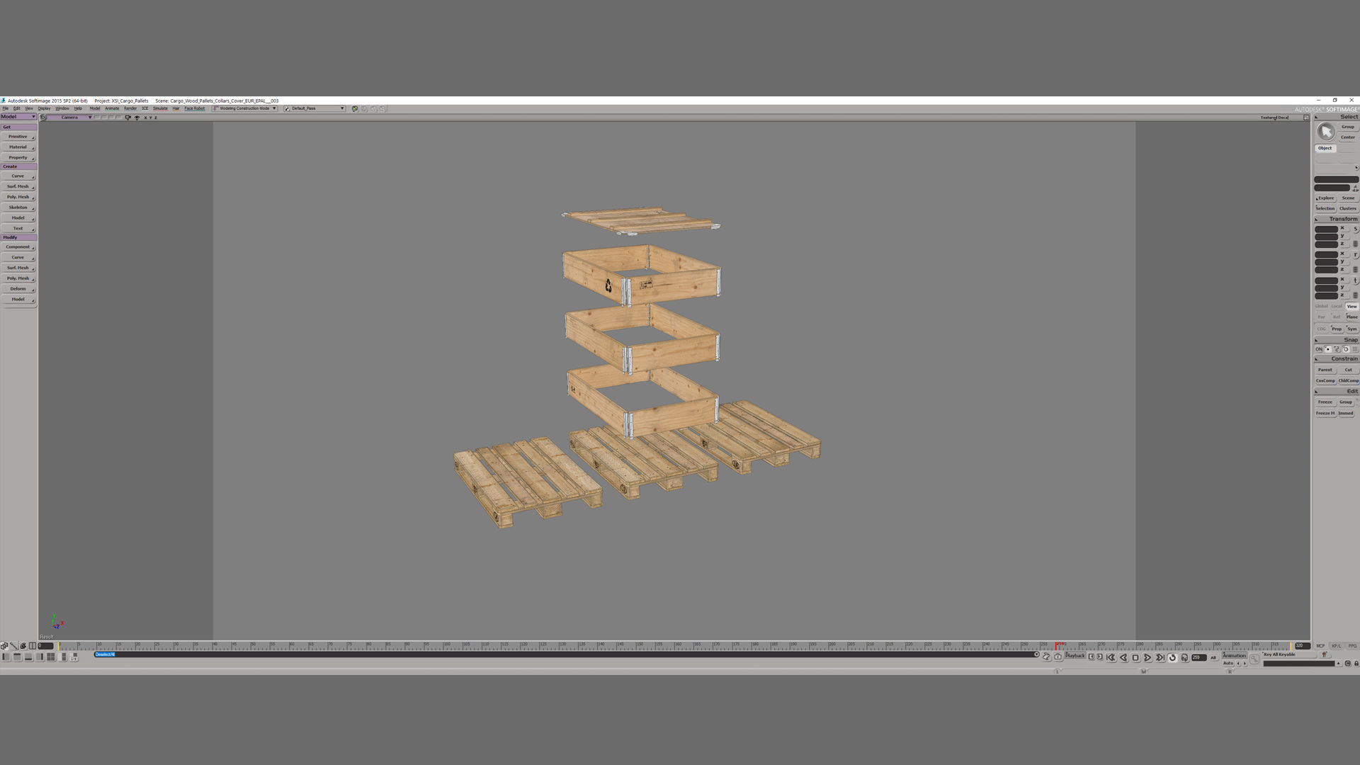 Cargo Wood Pallets Collars Cover EUR EPAL vr-1 Low-poly 3D model_19