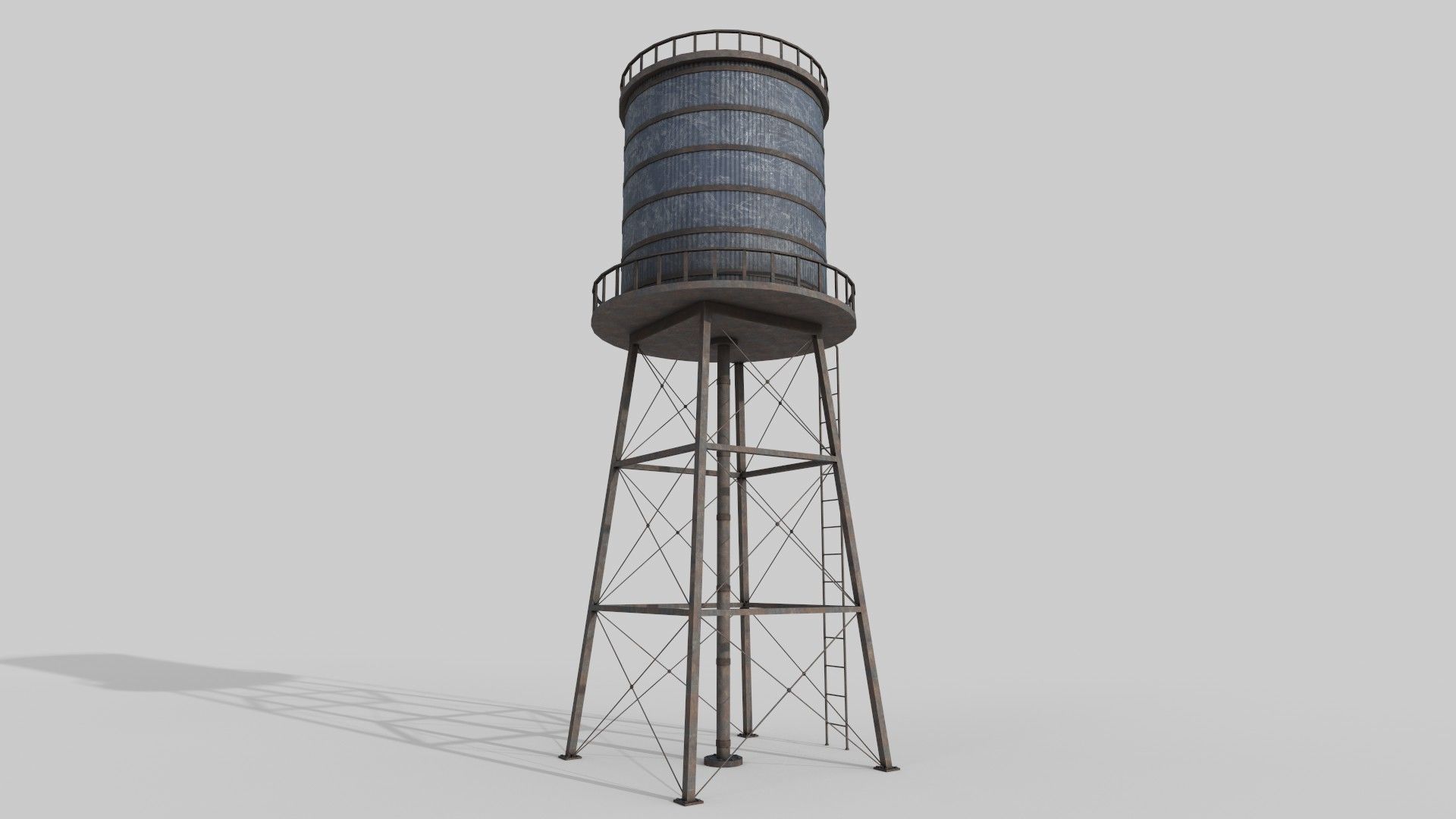 Water Tower Low-poly 3D model_15