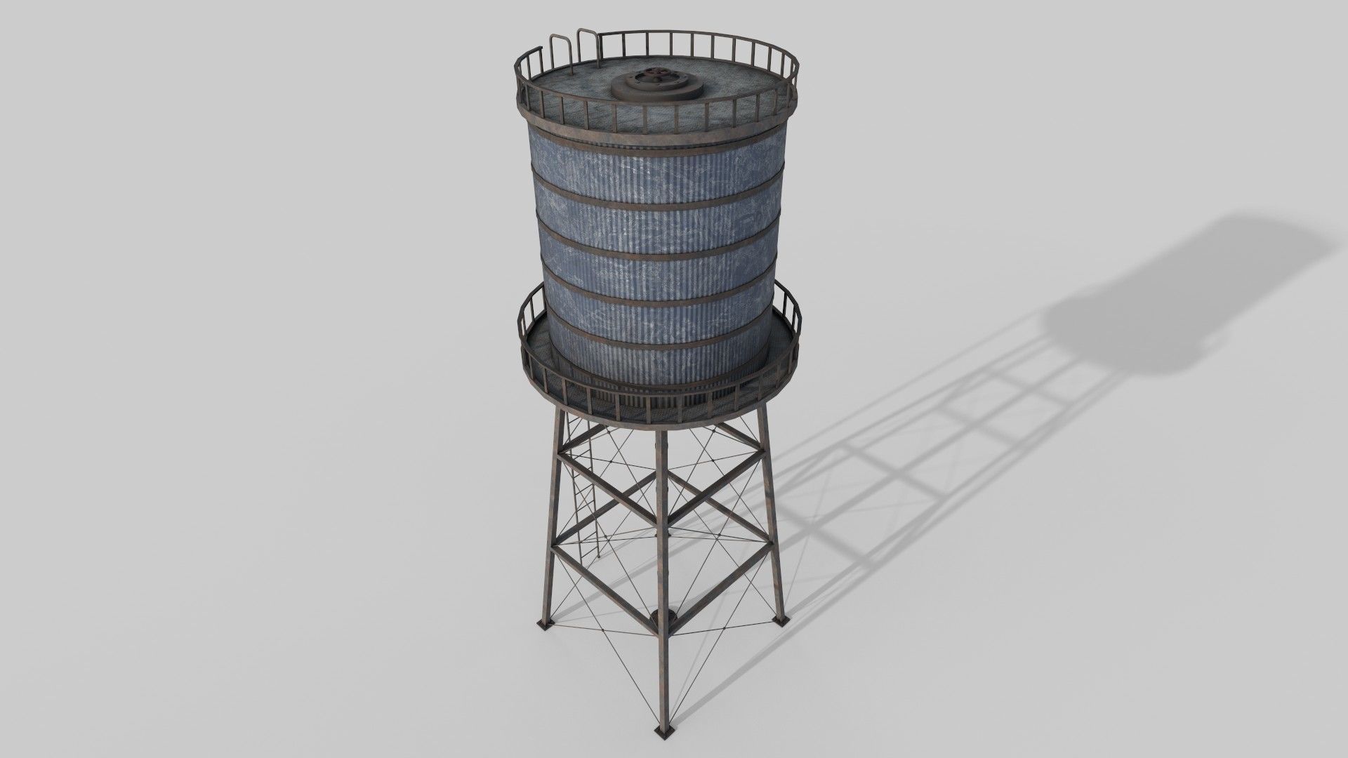Water Tower Low-poly 3D model_6