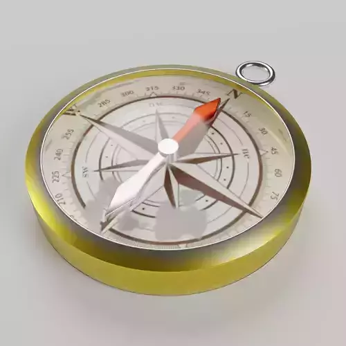 Compass - Low Poly gold
