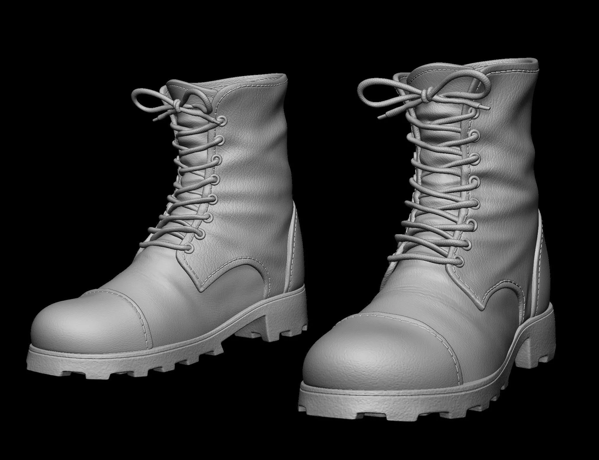 Combat boots 3D model_0
