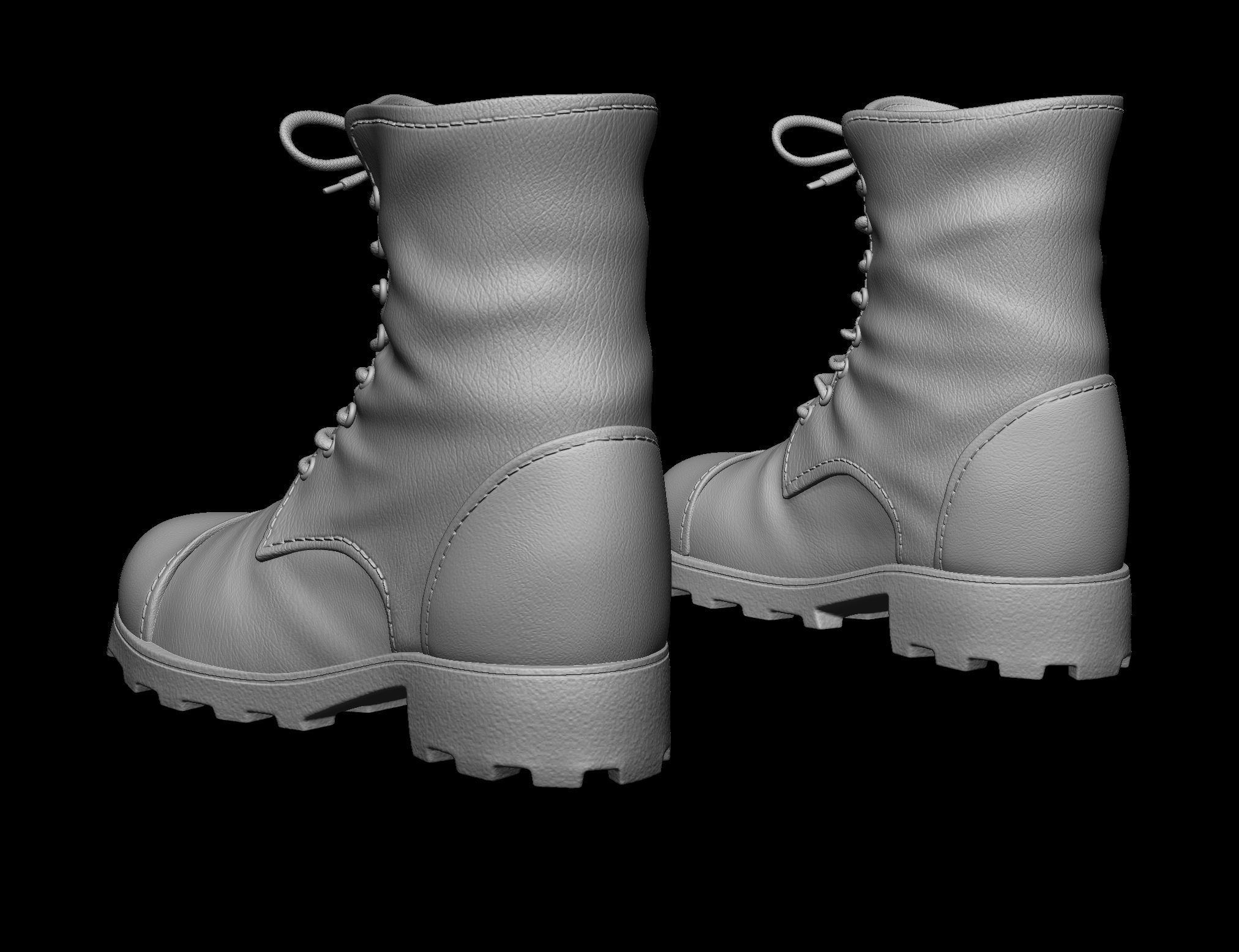 Combat boots 3D model_2