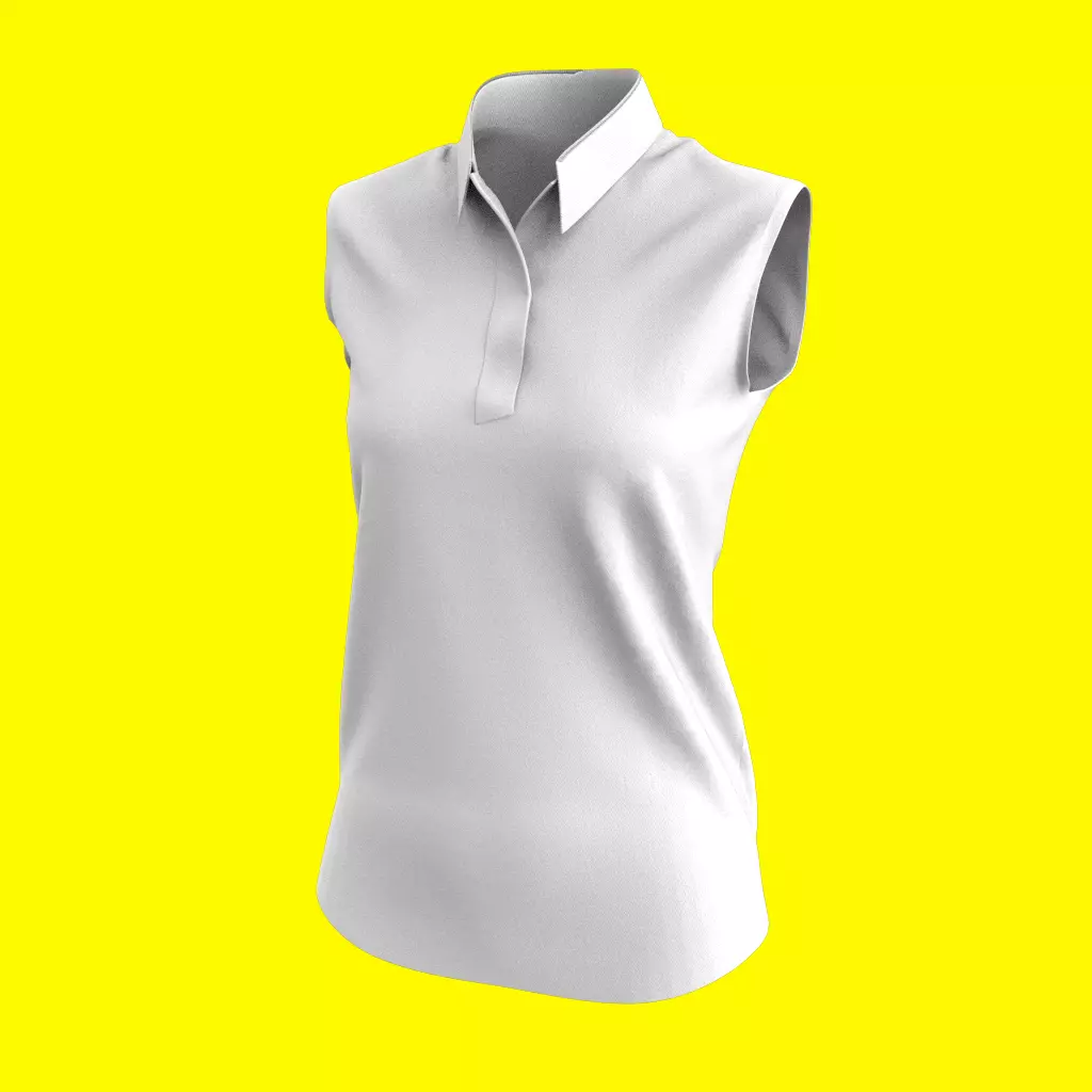 Women sleeveless polo shirt with uvmap and source file 3D model