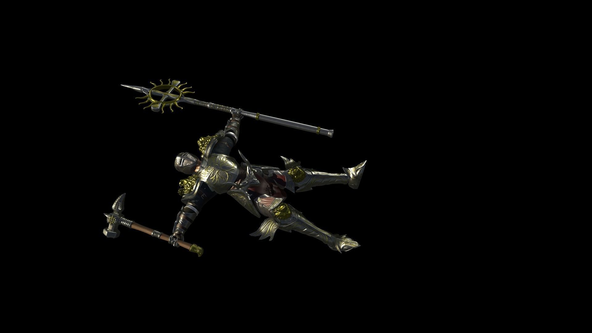 Holy knight Low-poly 3D model_15