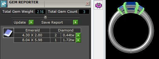 Baguette Three Stone Ring  3D print model_10