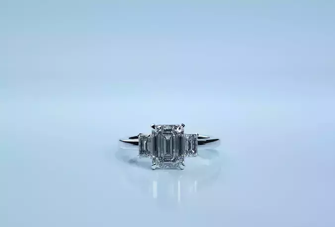 Baguette Three Stone Ring 