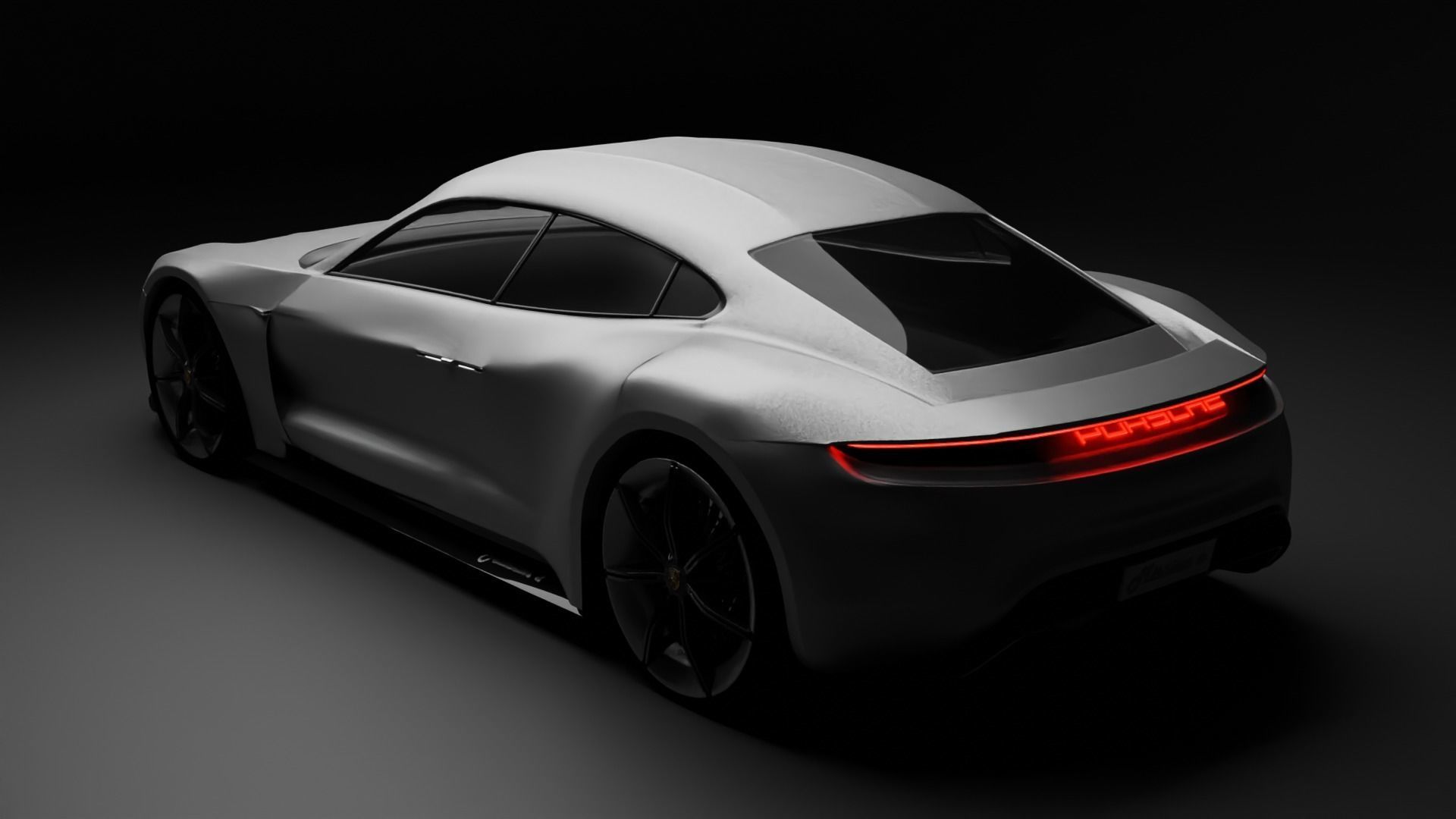 Porsche mission e Low-poly 3D model_7