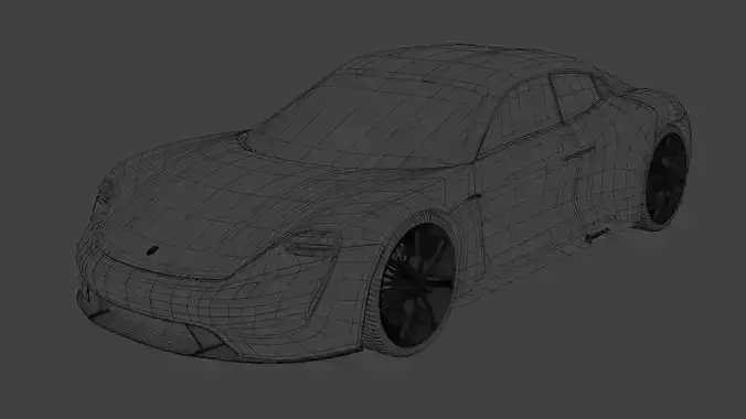 Porsche mission e Low-poly 3D model Porsche mission e Low-poly 3D model