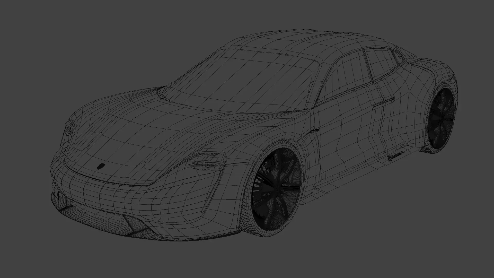 Porsche mission e Low-poly 3D model_0