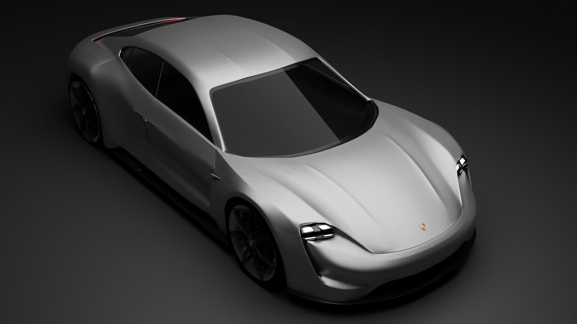 Porsche mission e Low-poly 3D model_12
