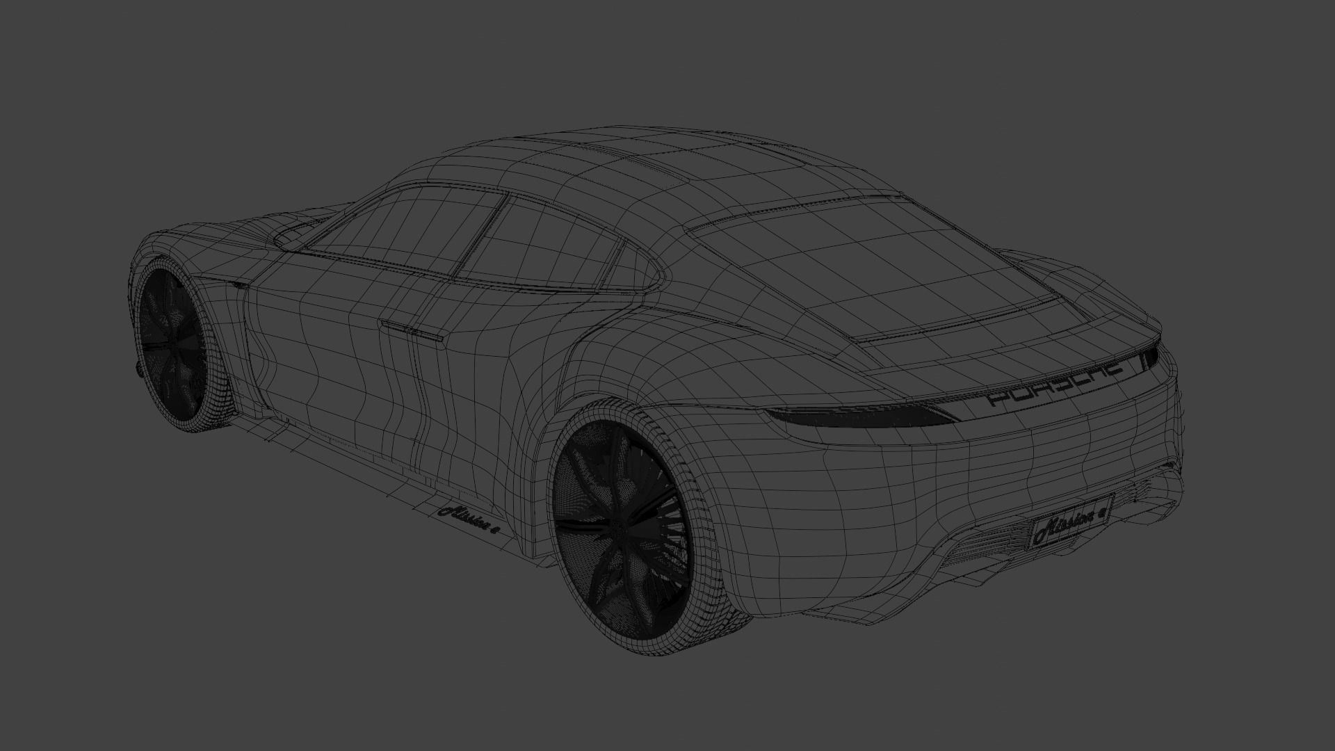 Porsche mission e Low-poly 3D model_1