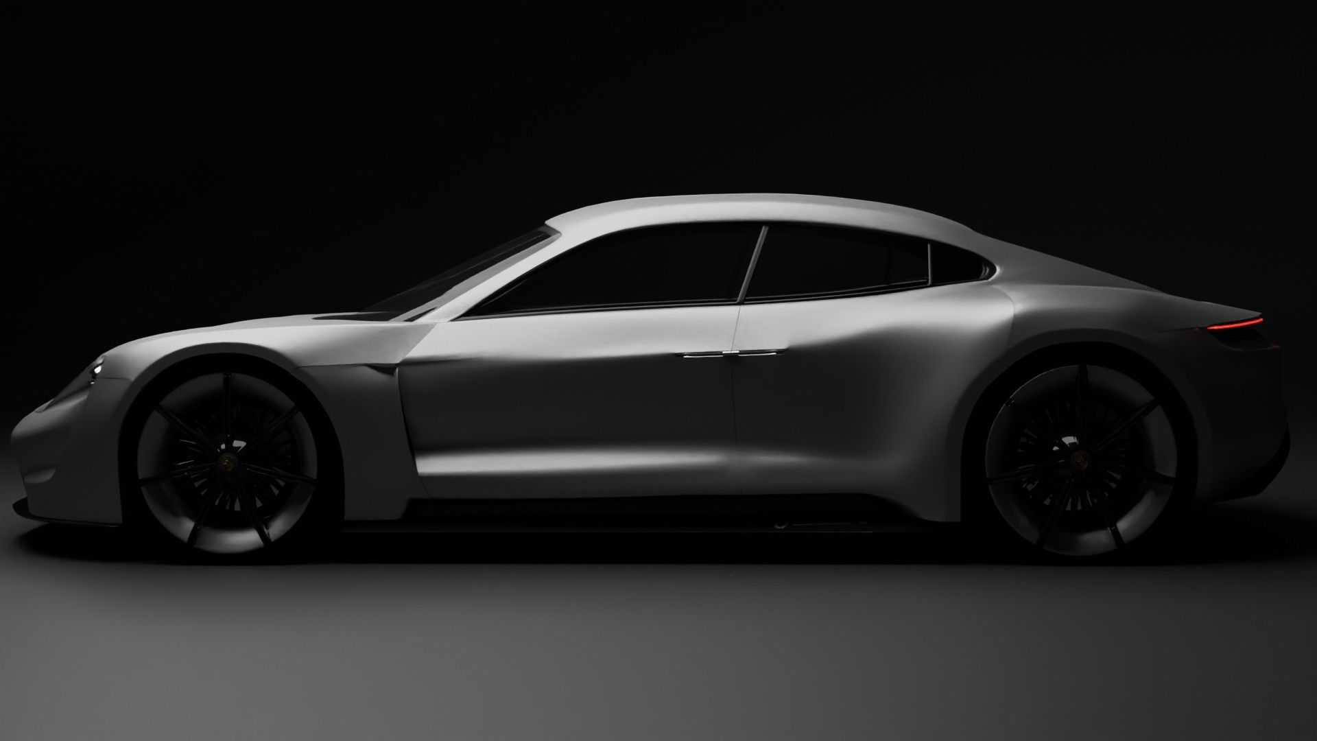 Porsche mission e Low-poly 3D model_10