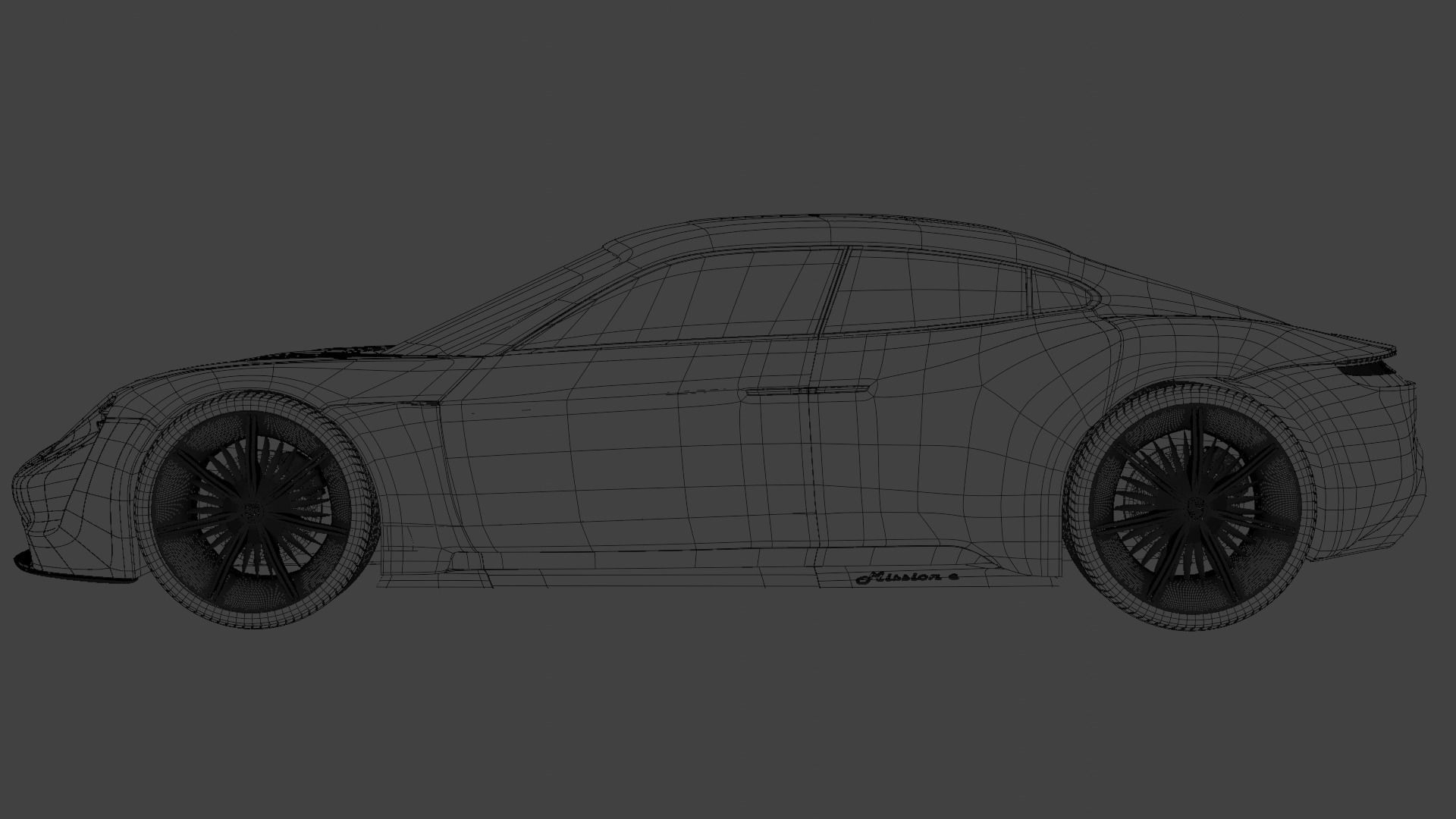 Porsche mission e Low-poly 3D model_4