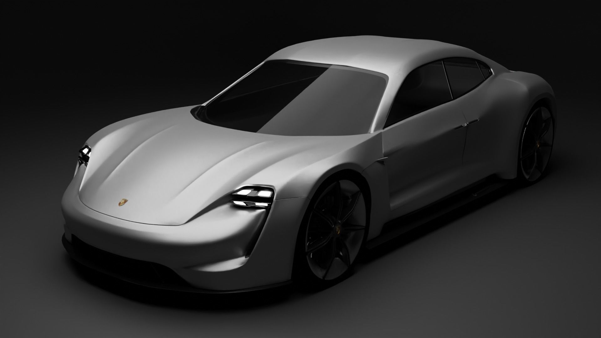 Porsche mission e Low-poly 3D model_6
