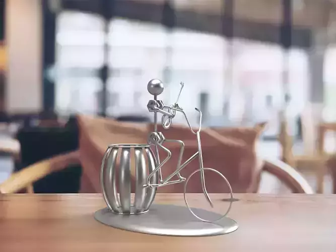 Metal string man playing guitar