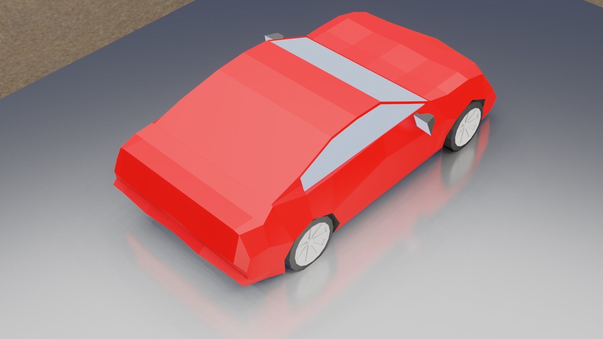 Low Poly Simple Car Low-poly 3D model_3