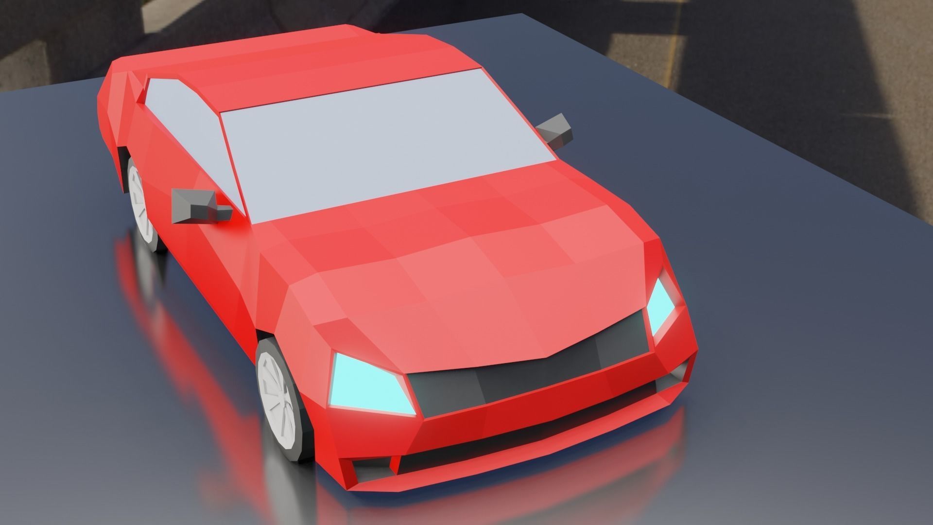 Low Poly Simple Car Low-poly 3D model_1