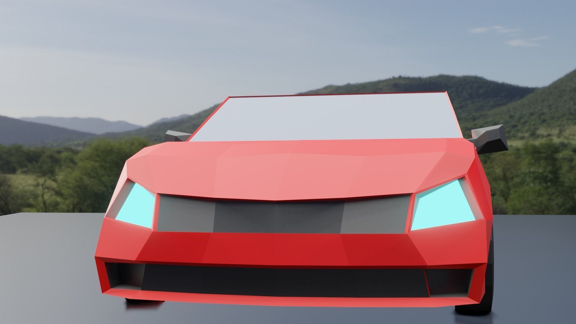 Low Poly Simple Car Low-poly 3D model_6