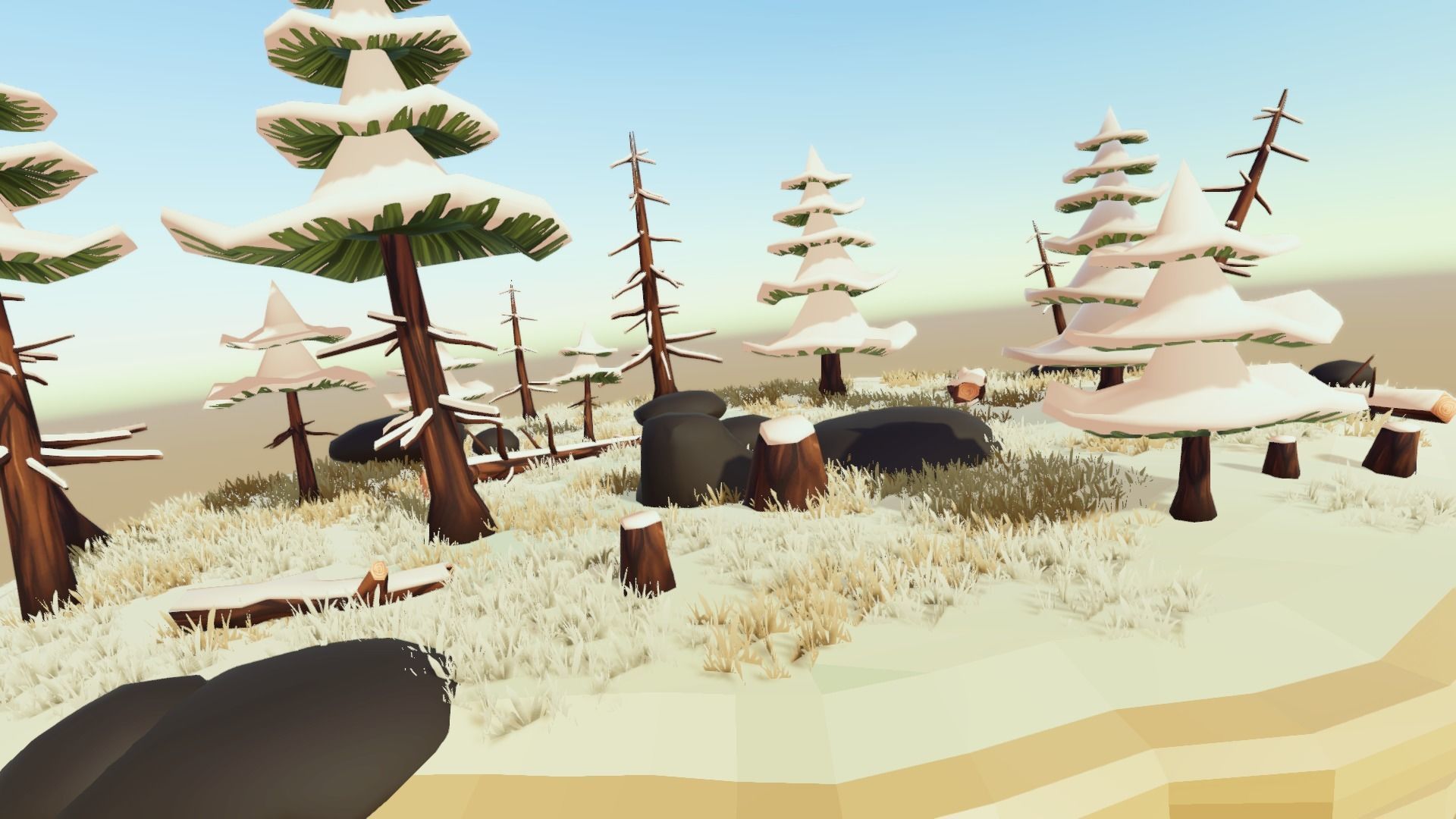 Stylized Season Conifer Package Low-poly 3D model_12