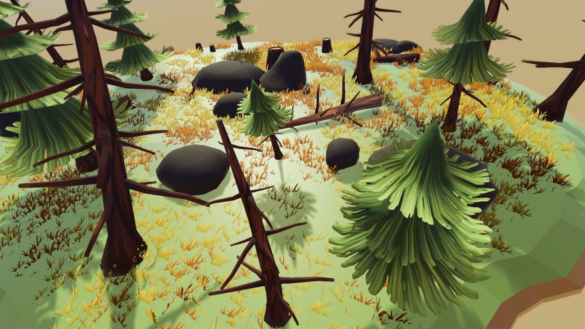 Stylized Season Conifer Package Low-poly 3D model_3