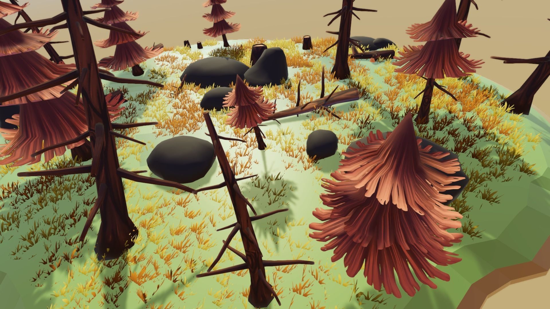 Stylized Season Conifer Package Low-poly 3D model_8