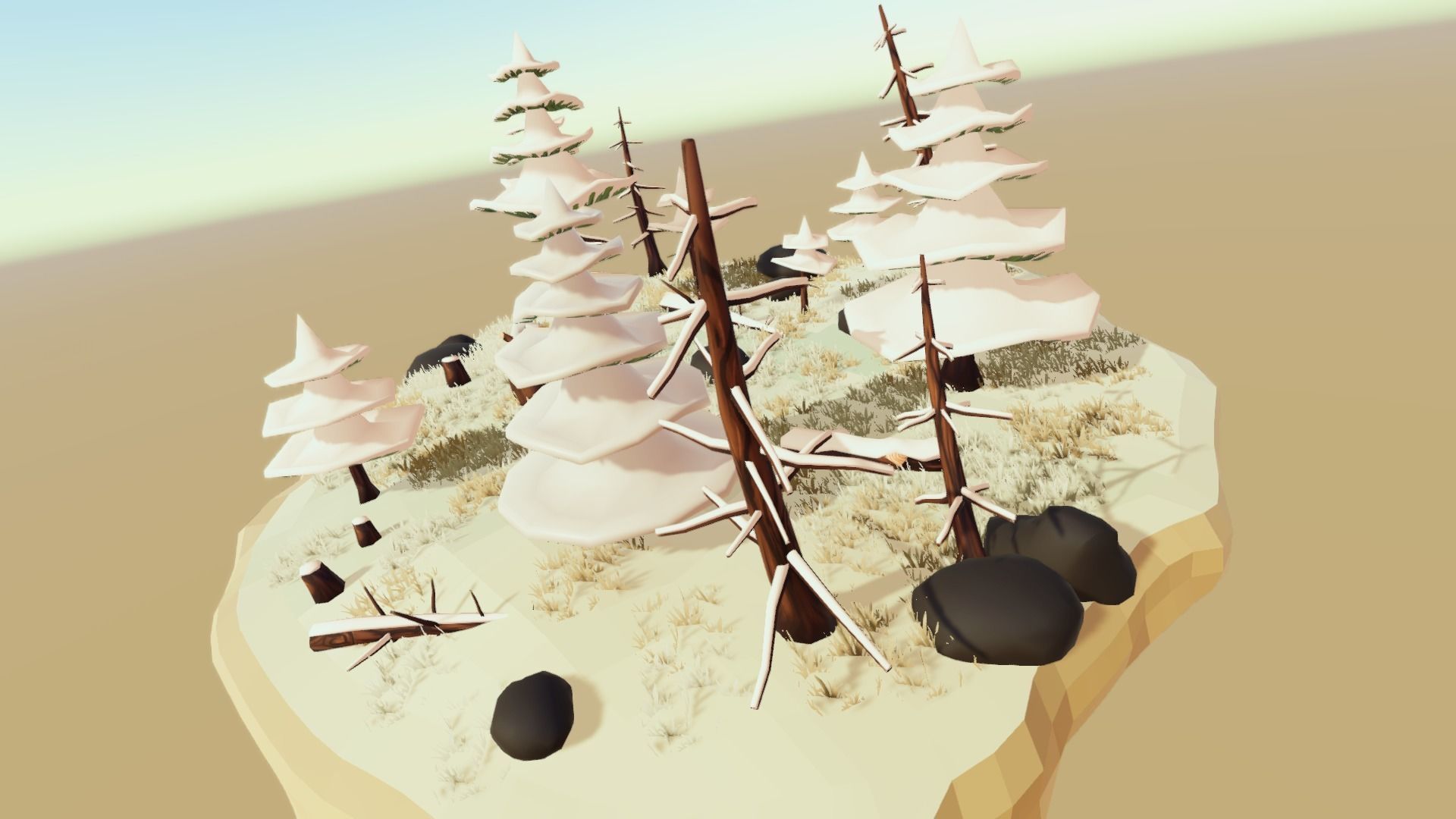 Stylized Season Conifer Package Low-poly 3D model_13