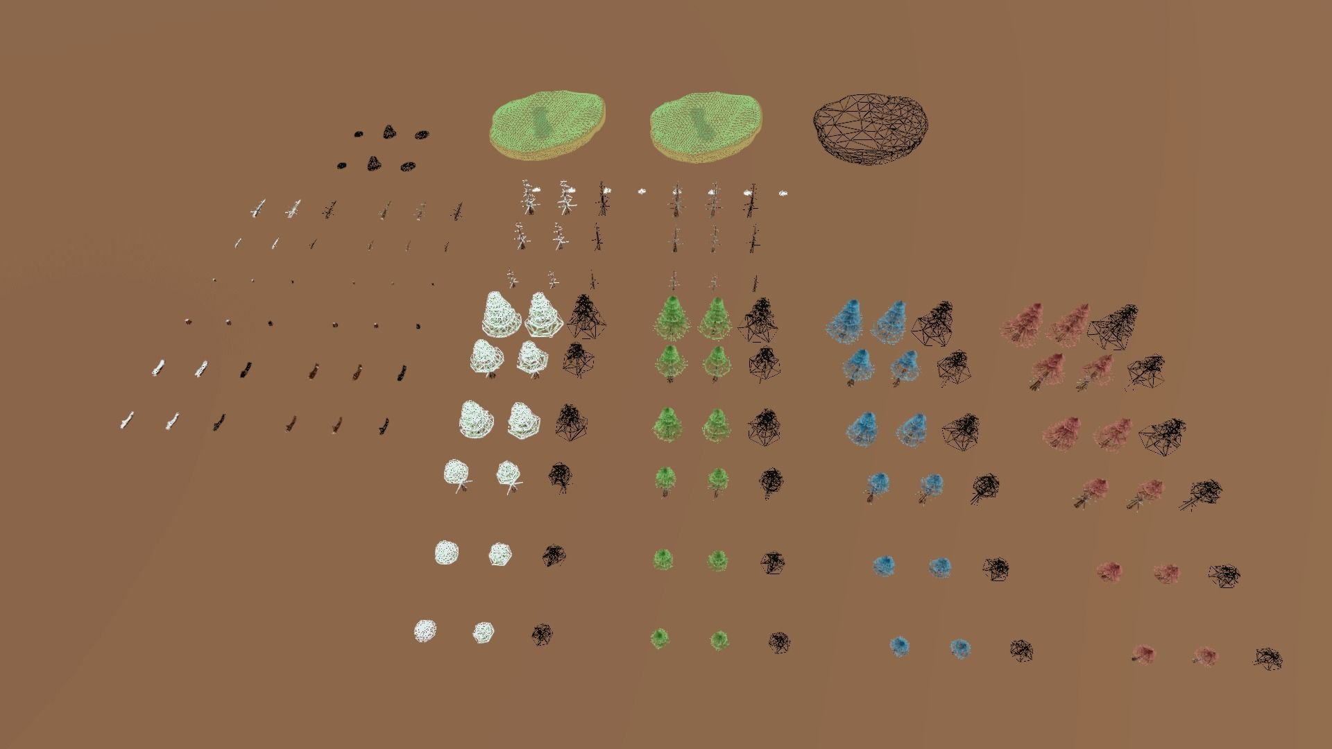 Stylized Season Conifer Package Low-poly 3D model_24