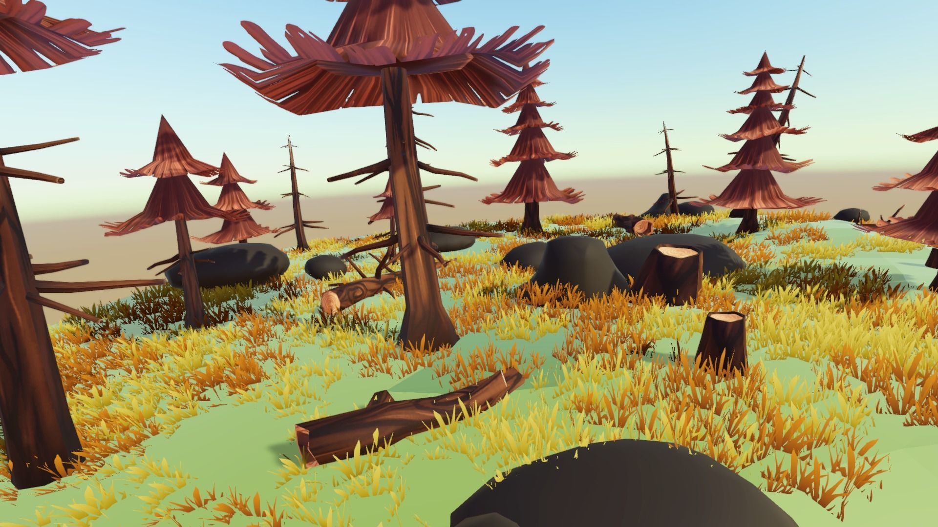 Stylized Season Conifer Package Low-poly 3D model_10