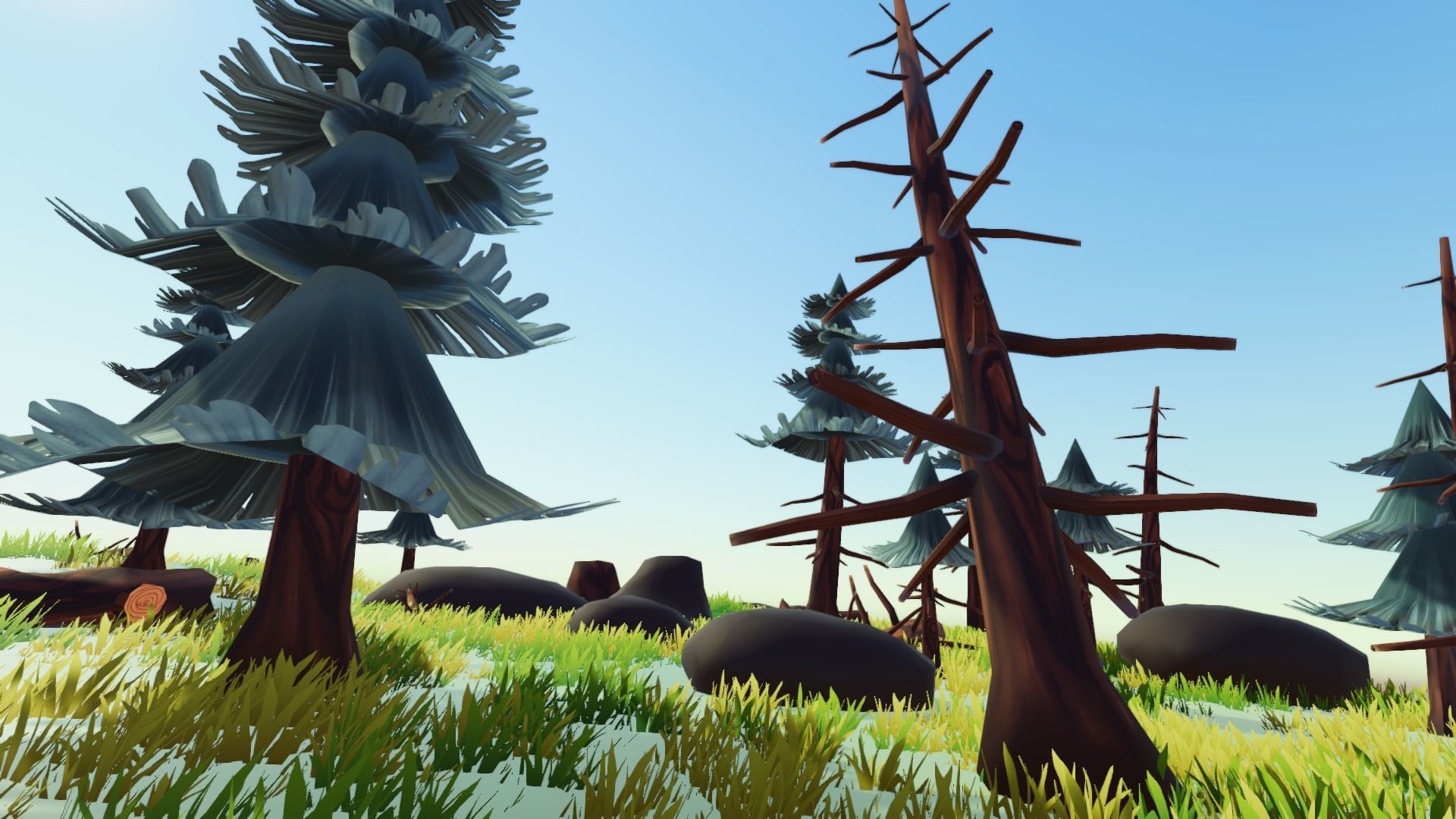 Stylized Season Conifer Package Low-poly 3D model_6