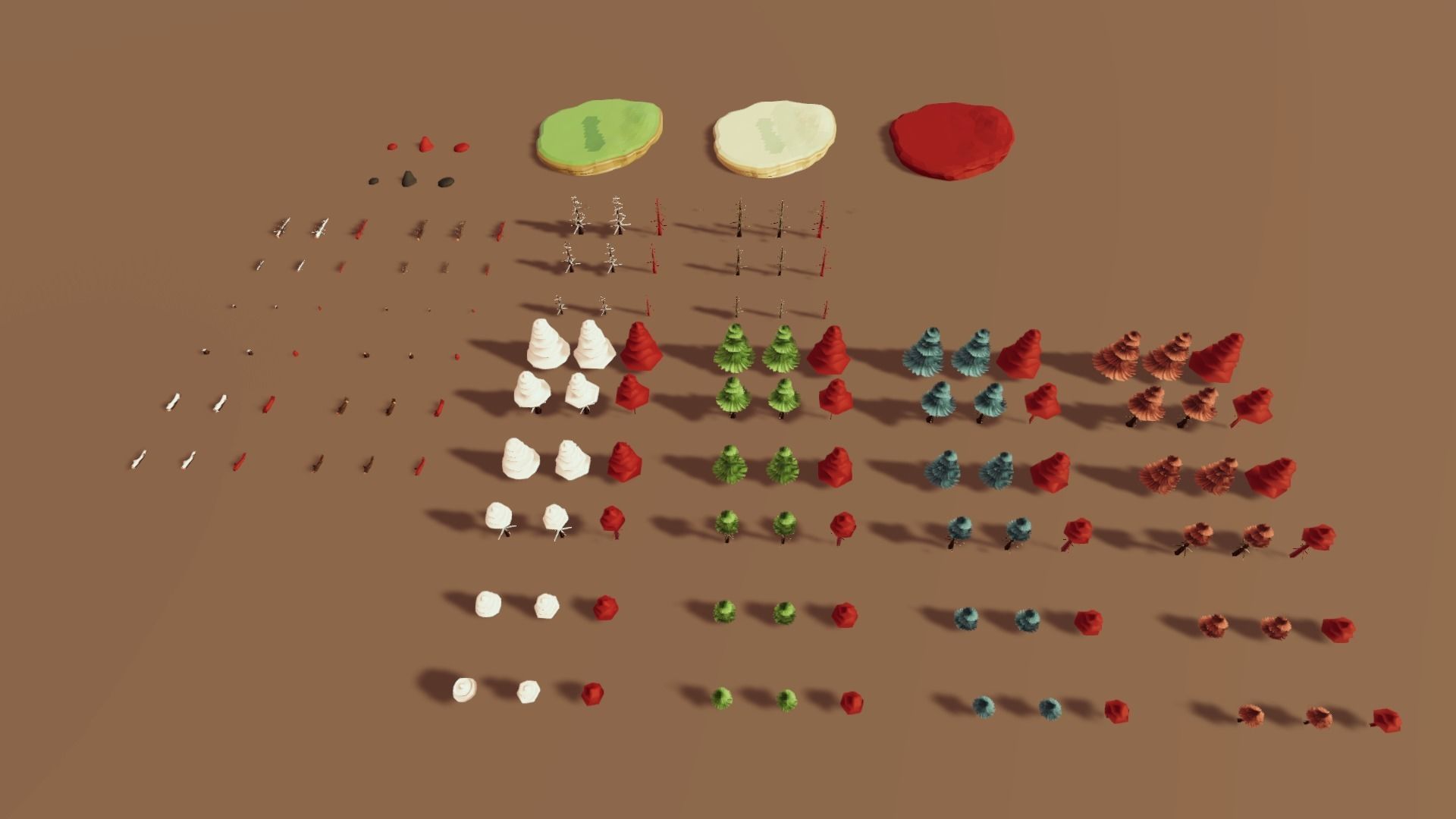 Stylized Season Conifer Package Low-poly 3D model_14