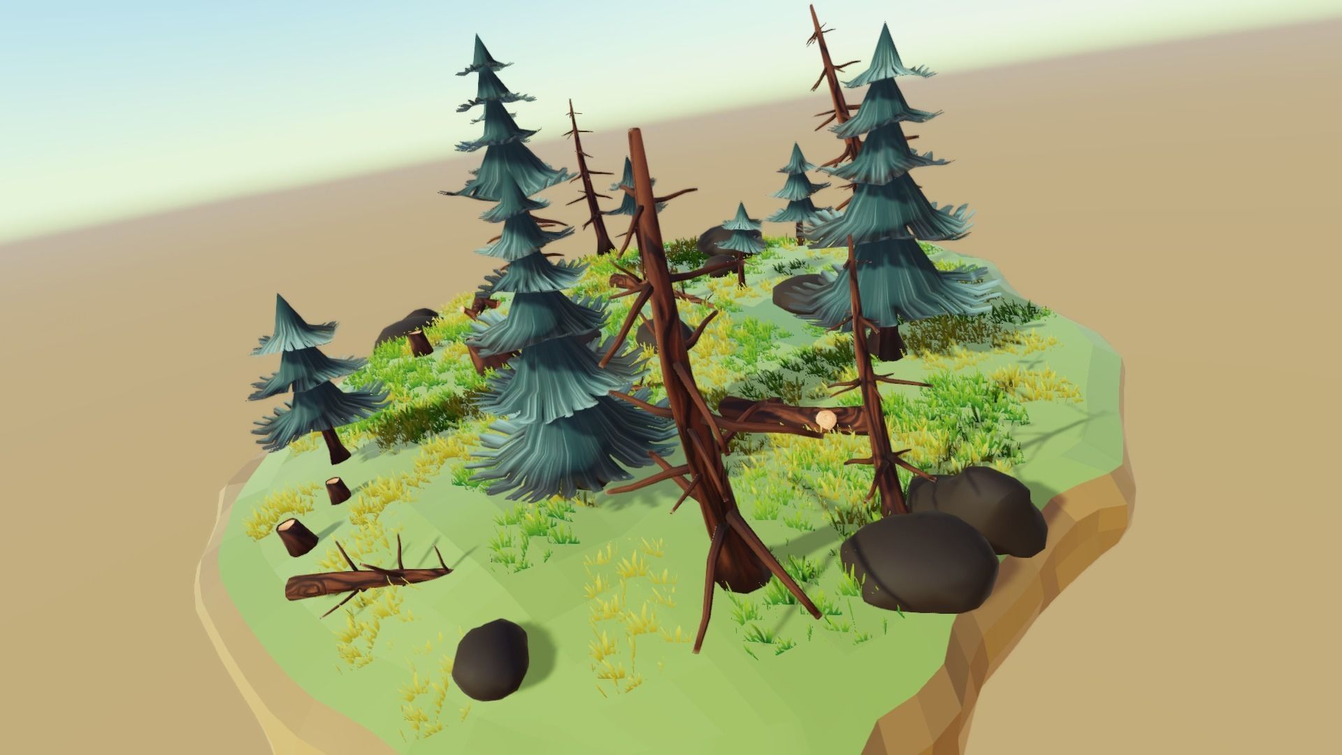 Stylized Season Conifer Package Low-poly 3D model_5