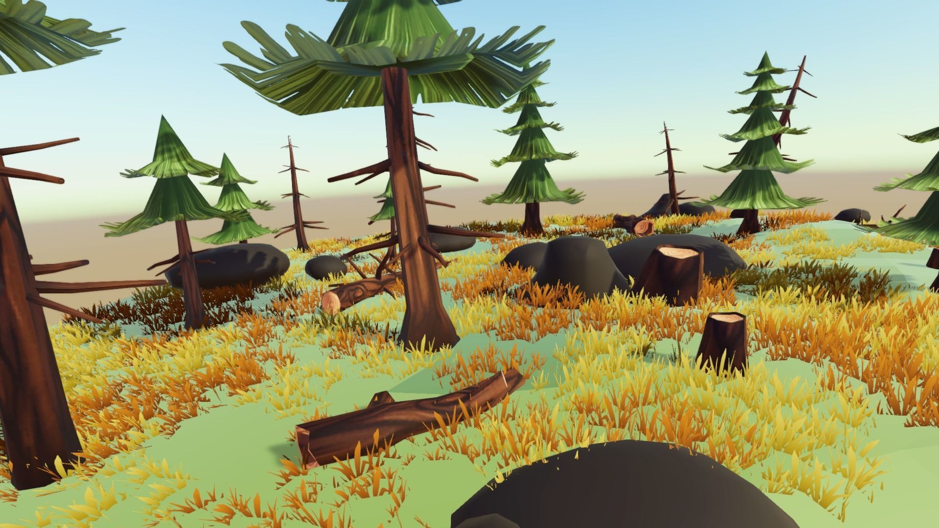 Stylized Season Conifer Package Low-poly 3D model_2