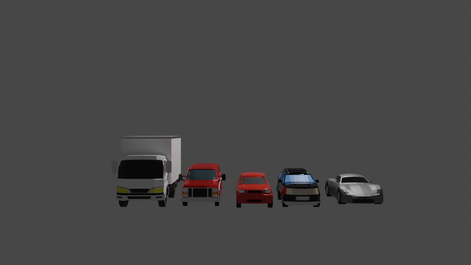 Low poly car pack Low-poly 3D model_1