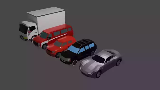 Low poly car pack