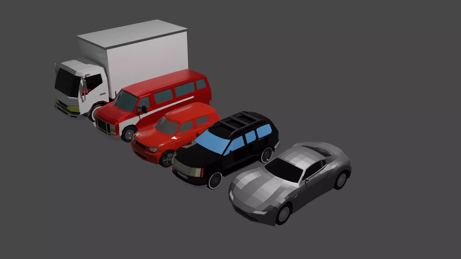 Low poly car pack Low-poly 3D model_0